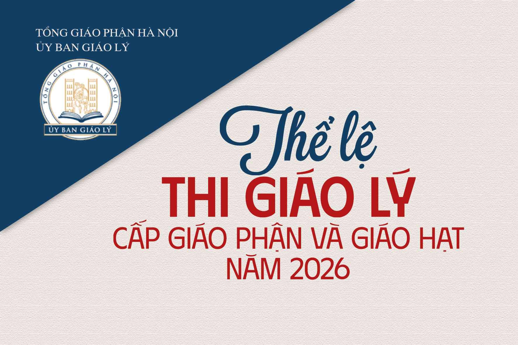 Thông báo: Thi giáo lý Tổng Giáo phận Hà Nội năm 2026